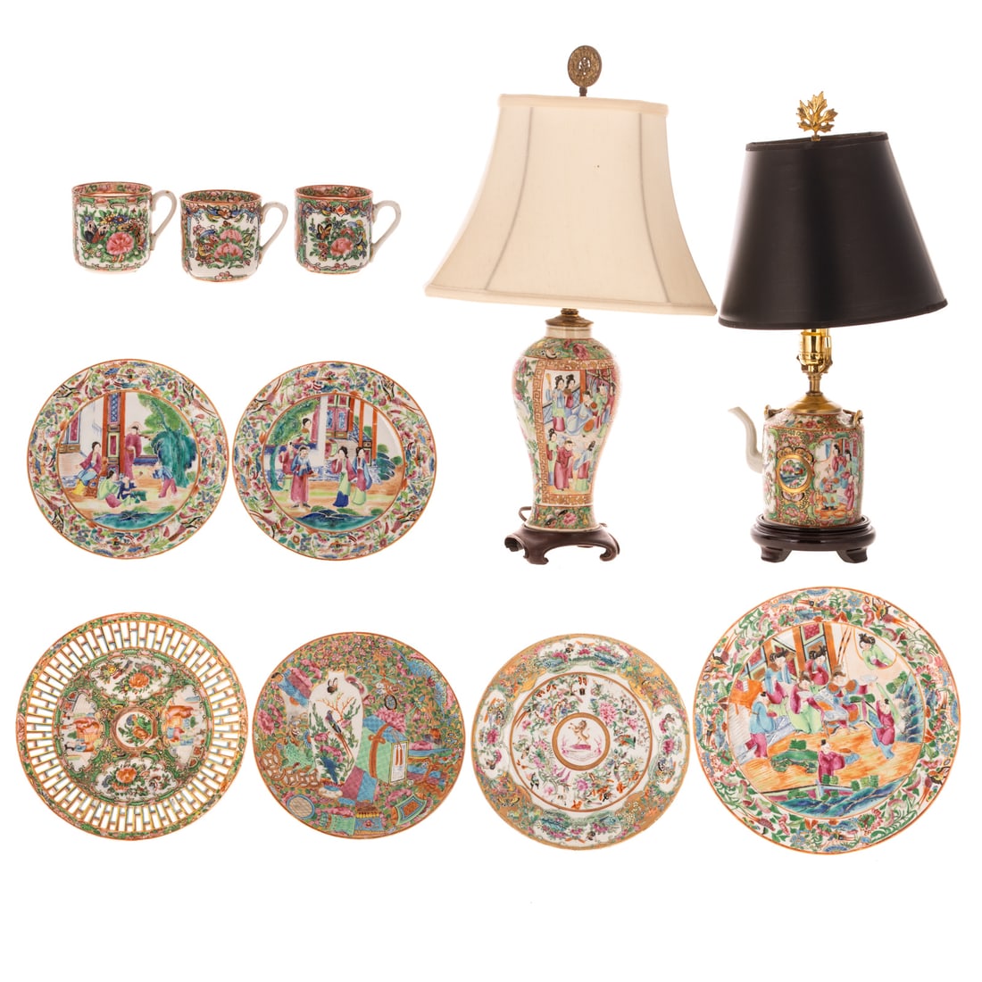 Chinese Rose Medallion Parcel Gilt Table Wares (1 of 10)