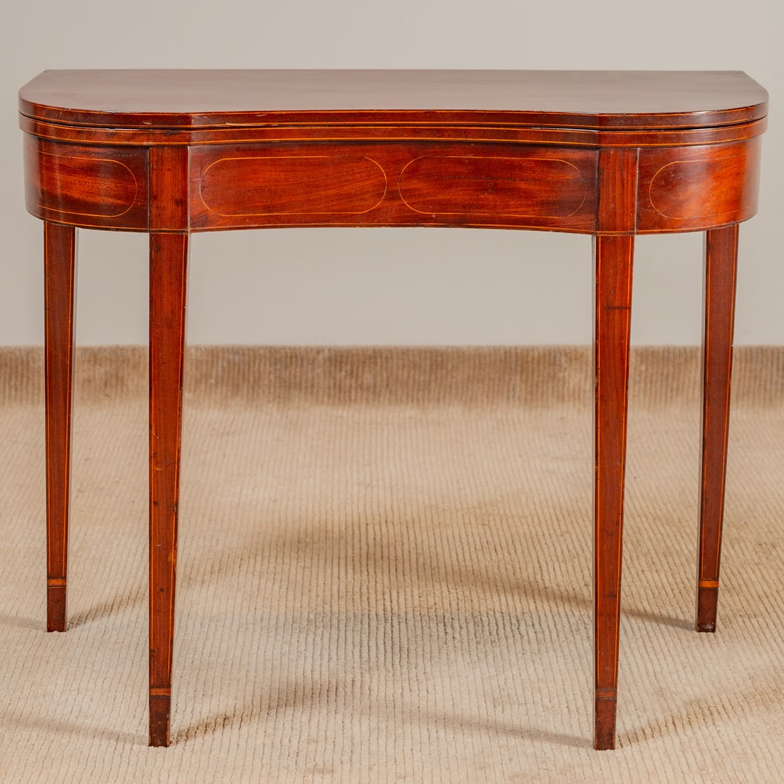 Federal Style Inlaid Mahogany Flip Top Games Table (1 of 7)