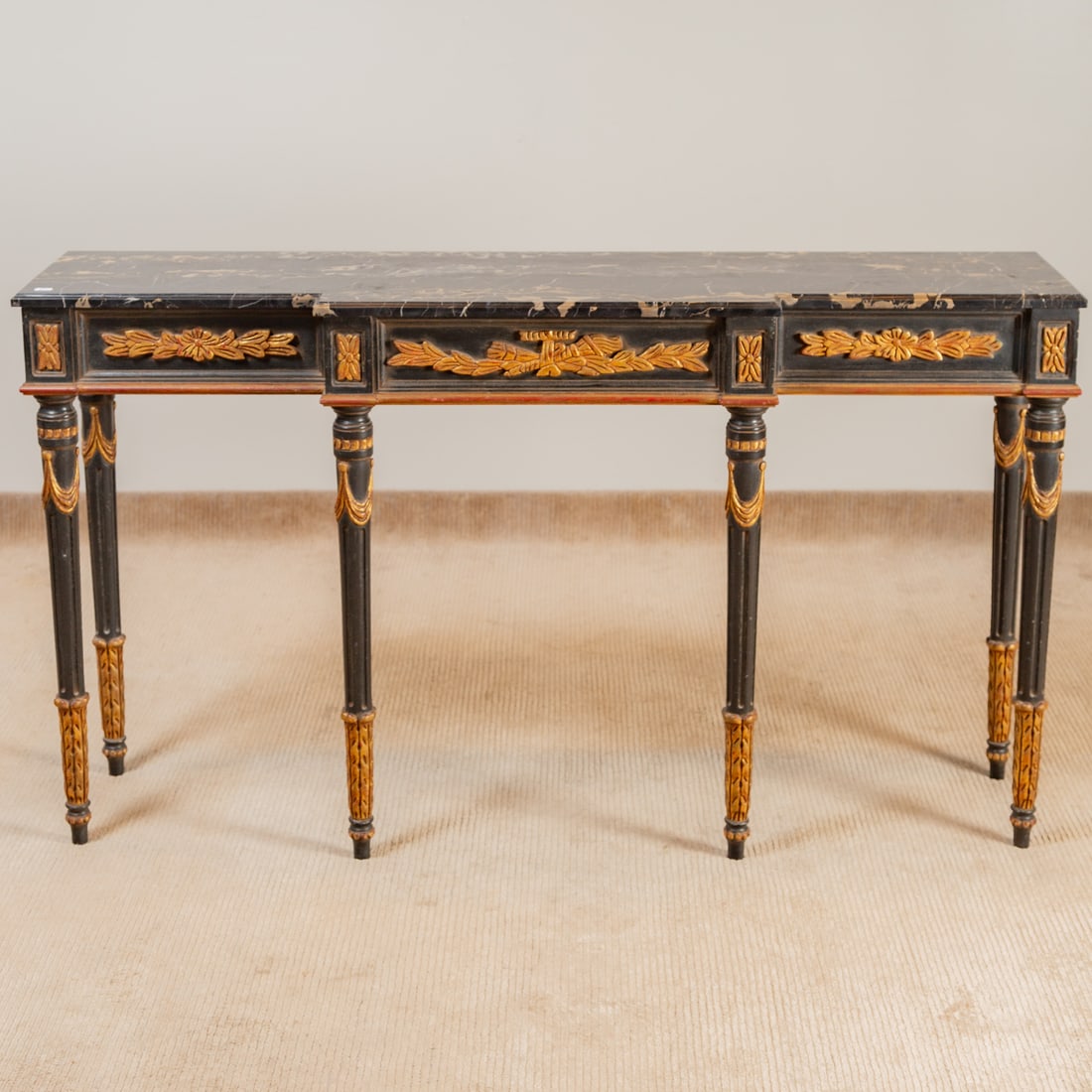 Louis XVI Style Marble Top Console Table (1 of 4)