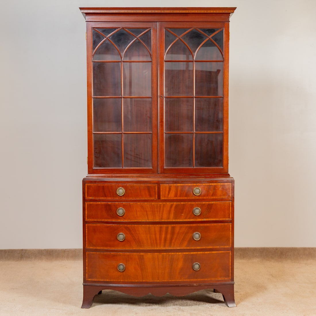 George III Style Mahogany Cabinet Over Chest (1 of 11)