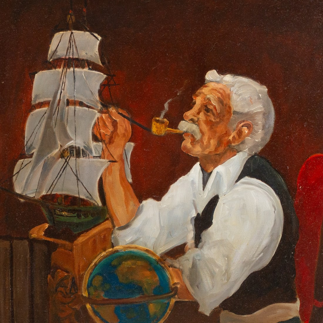 A.E. Digiammo. Model Ship Builder, oil - 2