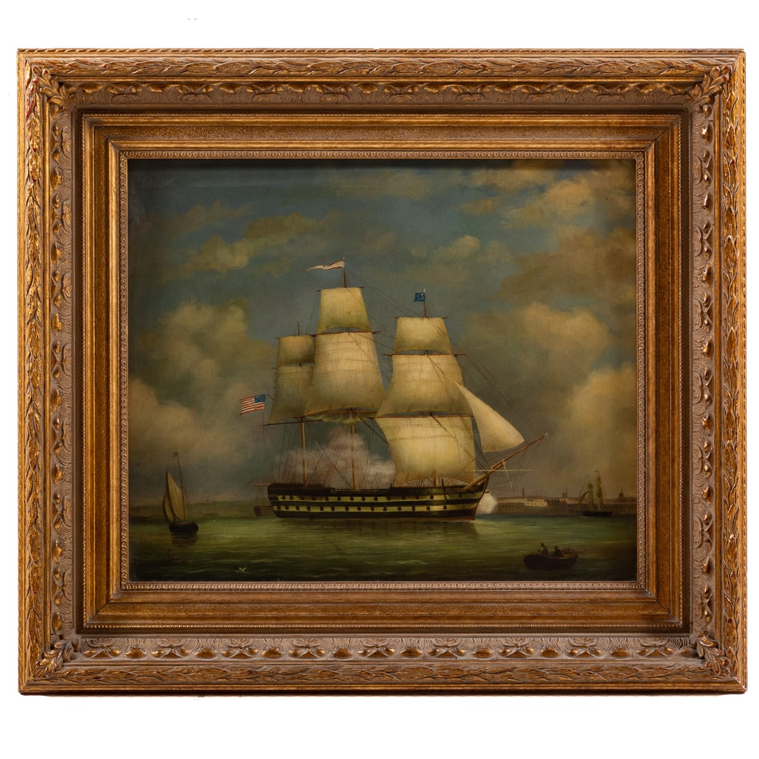 James. Full Masted Ship, oil (1 of 5)