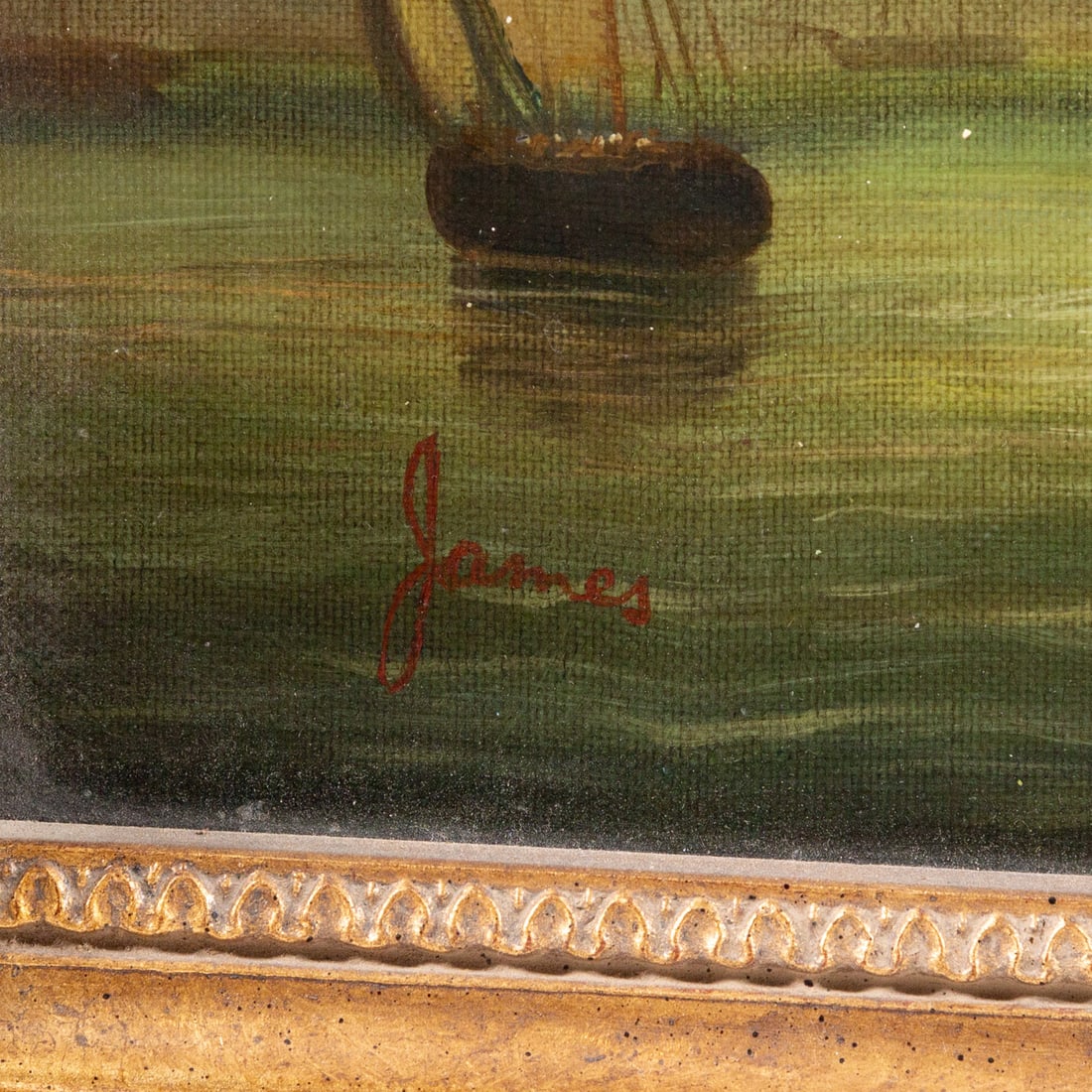 James. Full Masted Ship, oil - 2