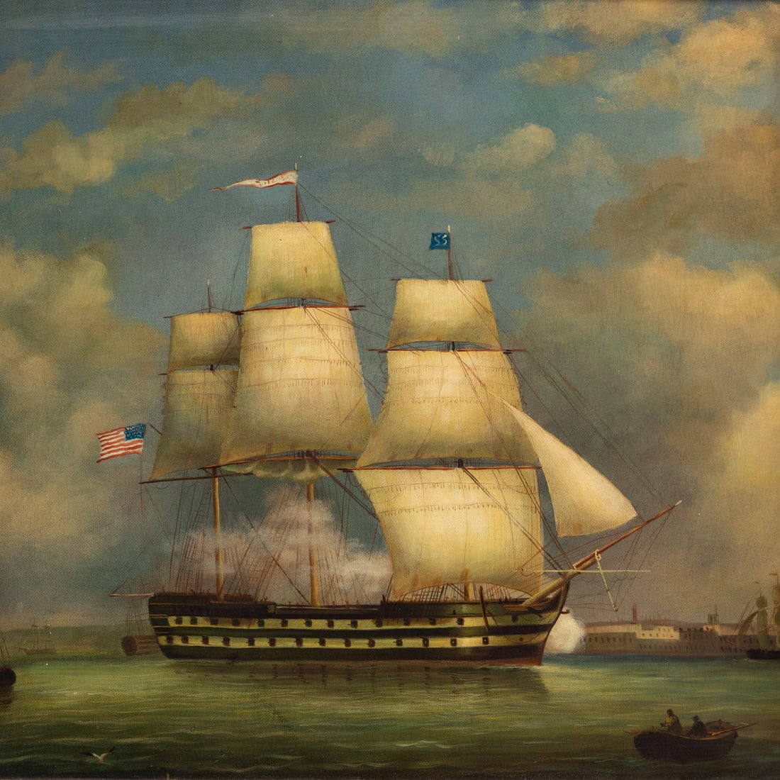 James. Full Masted Ship, oil - 3