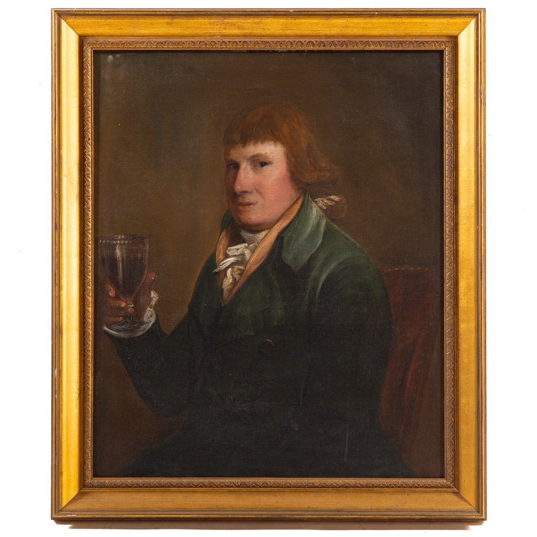 British School. Portrait of a Gentleman, oil: (20th century) Oil on canvas, unsigned, 29 1/2 x 24 3/4 in., framed size: 35 x 30 in.