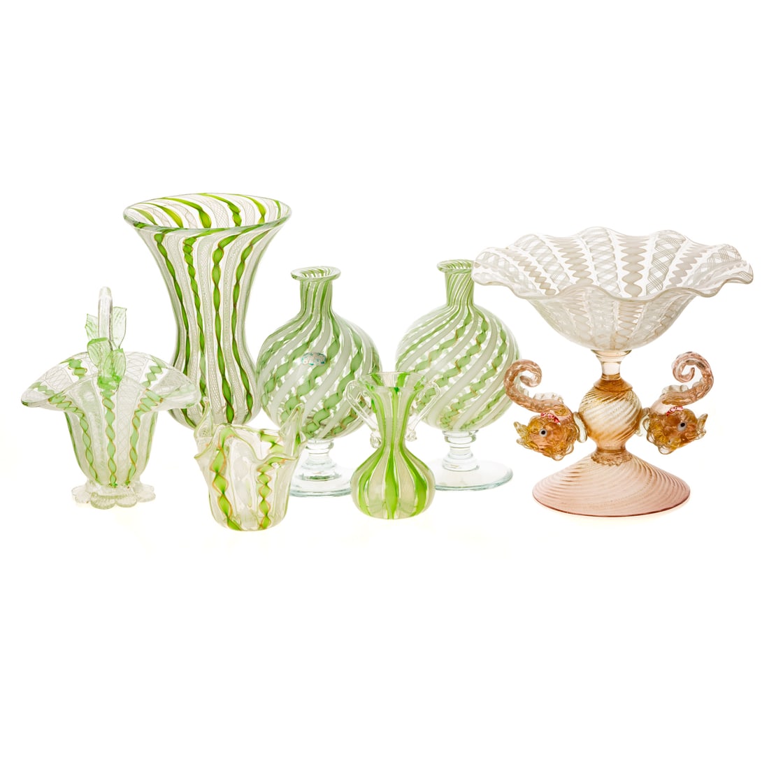Seven Venetian Blown Art Glass Articles (1 of 5)