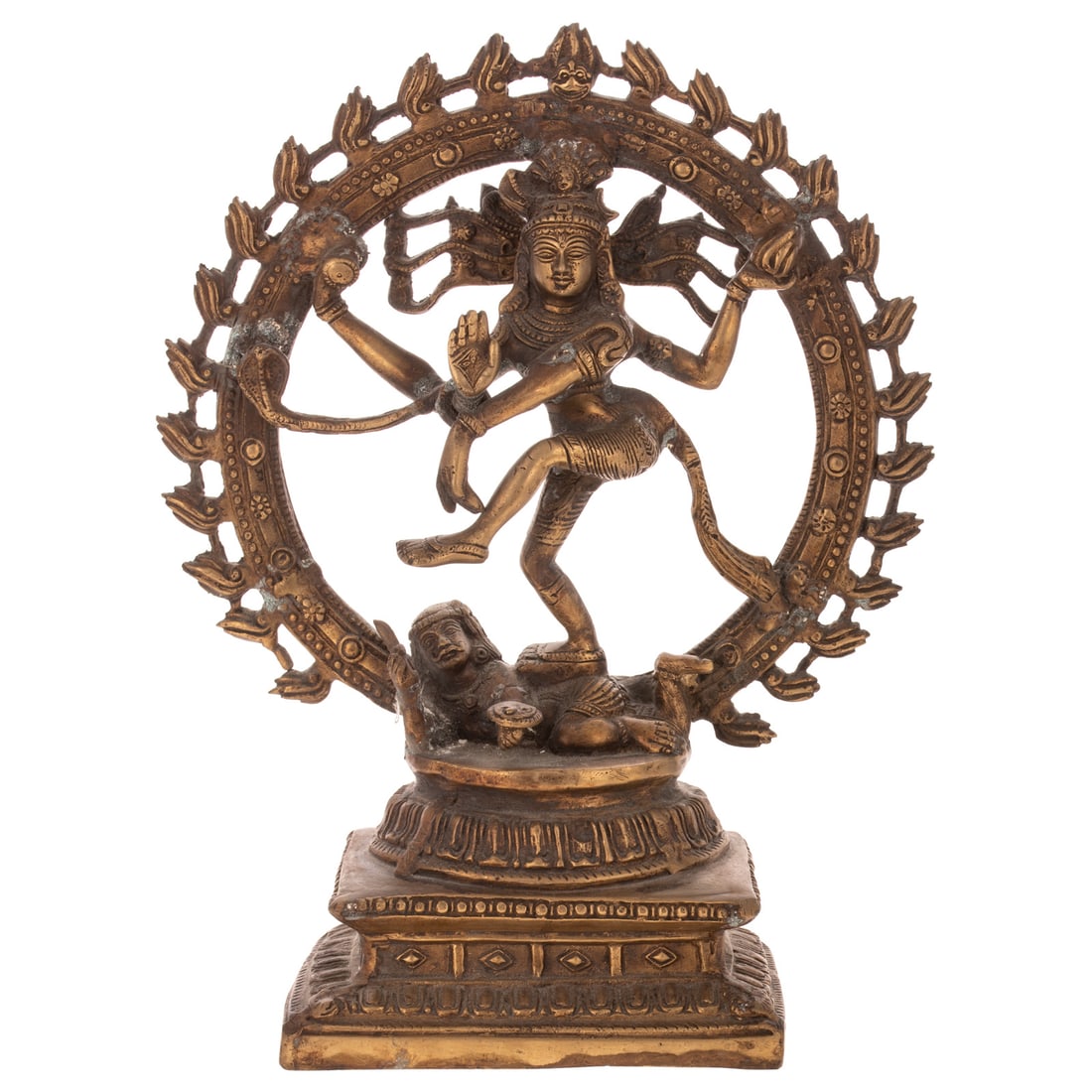Indian Gilt-Metal Figure of Dancing Shiva: 20th century, 17 1/2 in. H, 13 1/2 in. W
