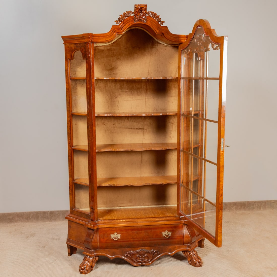 American Classical Style Walnut Display Cabinet - 4