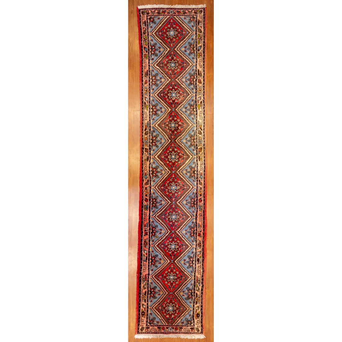 Hamadan Runner, Persia, 2.7 x 12: Modern, hand-knotted, wool pile
