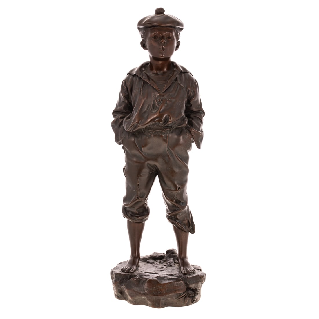 After Vaclaw Szczeblewski. Mousse Siffleur, bronze: (Polish, active late 19th century) Signed on the base, 22 1/2 in. H