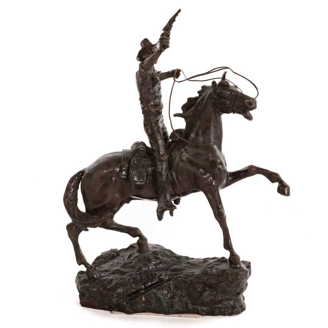 After Carl Kauba. "Fill Your Hands," bronze: (Austrian, 1865-1922) After Carl Kauba recast bronze of "Fill Your Hands," 21 in. H, 15 in. W