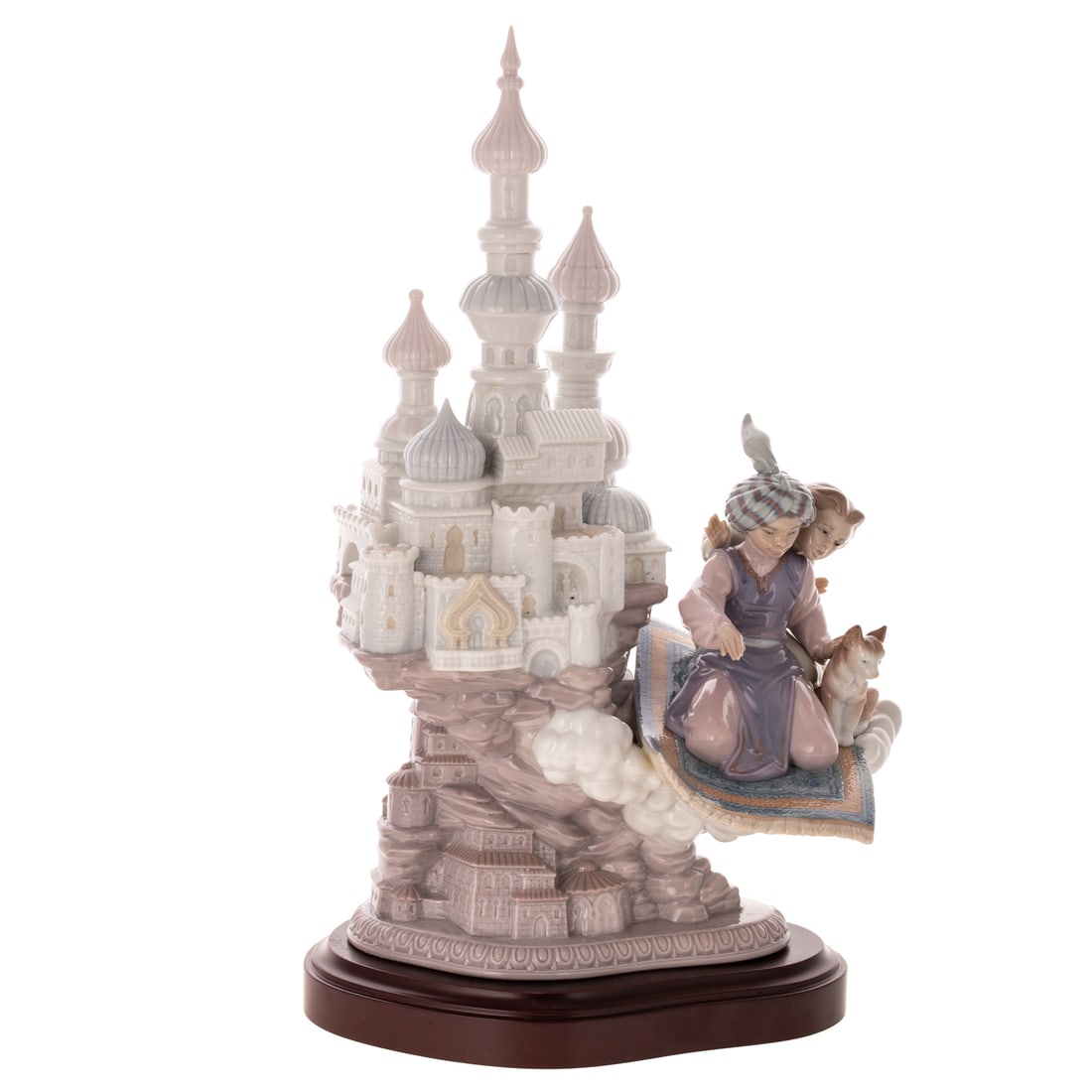Lladro Porcelain Group "Dream of Aladdin": #6285, 16 in. H, with wooden base