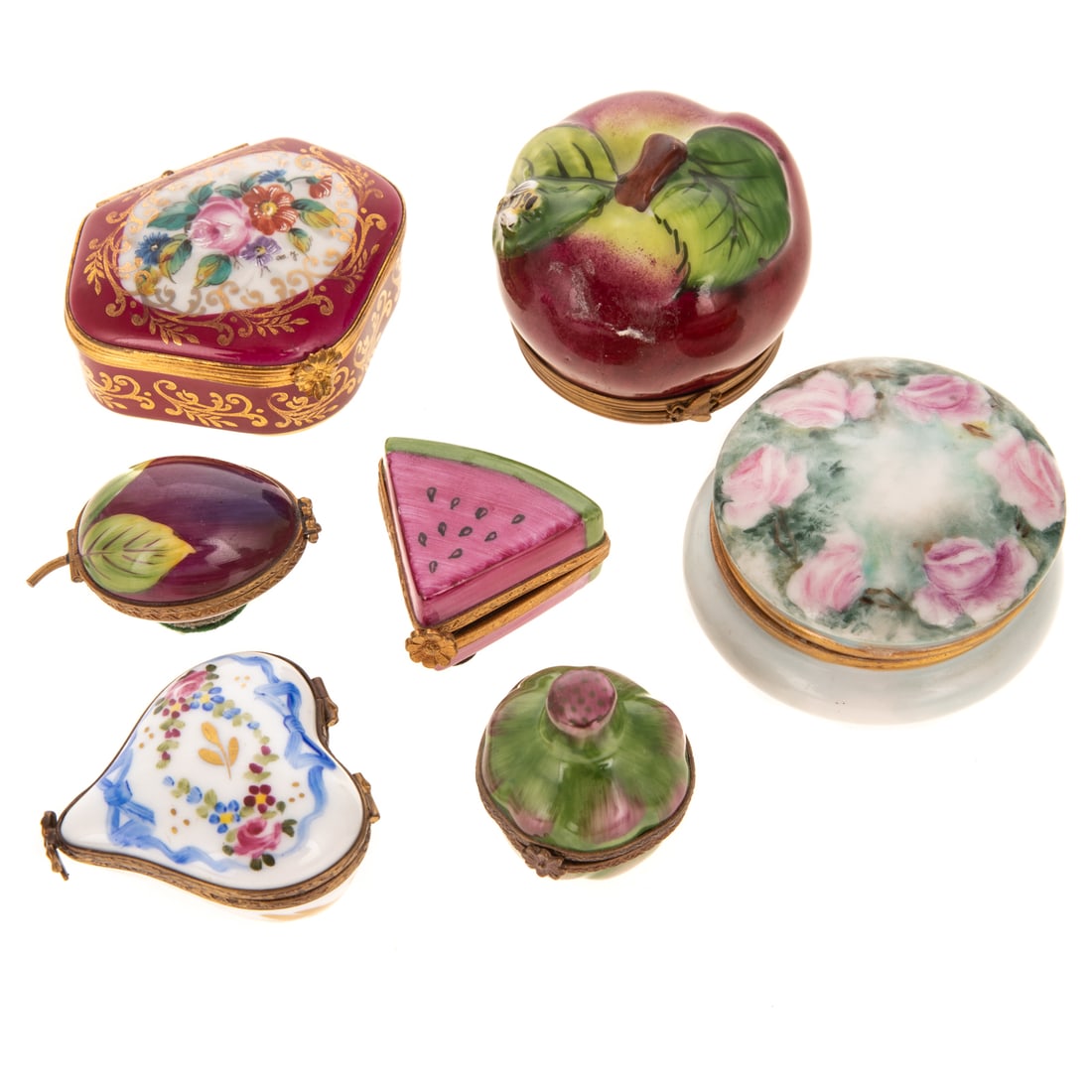 Seven Limoges Food & Floral Themed Trinket Boxes (1 of 3)
