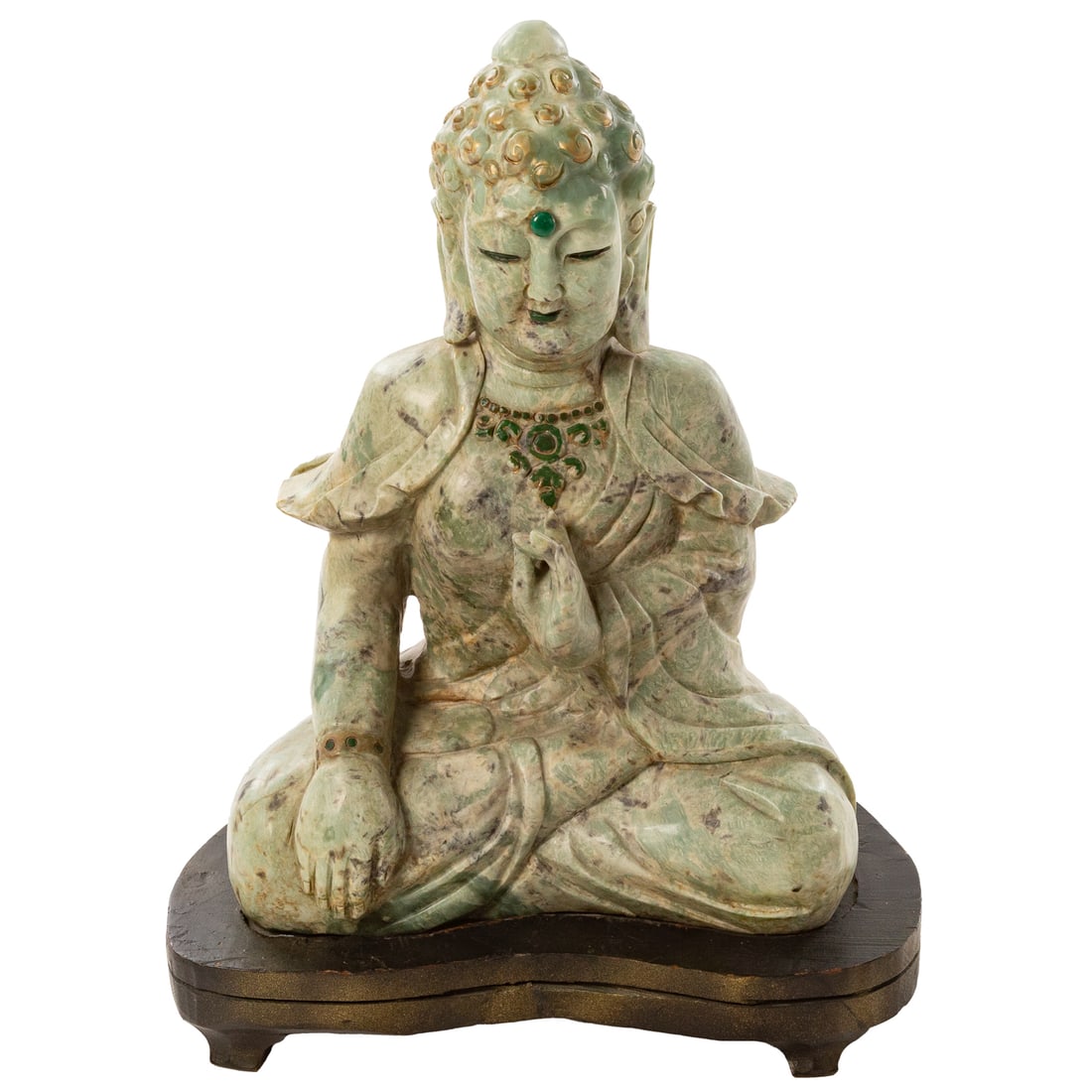 Chinese Carved Hardstone Seated Buddha (1 of 4)