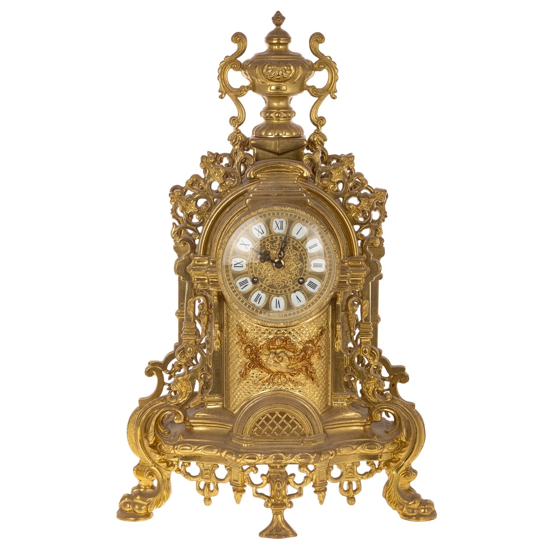 Italian Baroque-Style Brass Mantel Clock (1 of 3)
