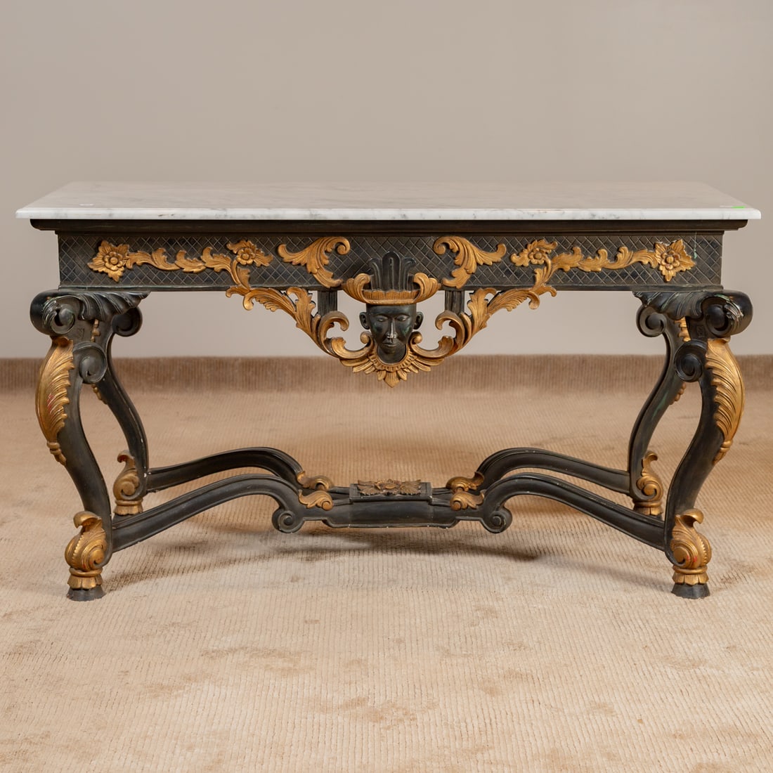 Louis XIV Style Marble Top Console Table (1 of 5)