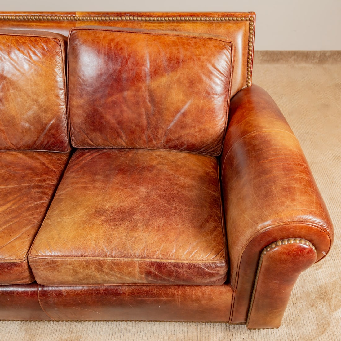 Contemporary Leather Six Cushion Sofa - 2