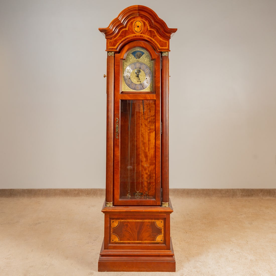 Howard Miller Inlaid Mahogany Tall Case Clock (1 of 6)