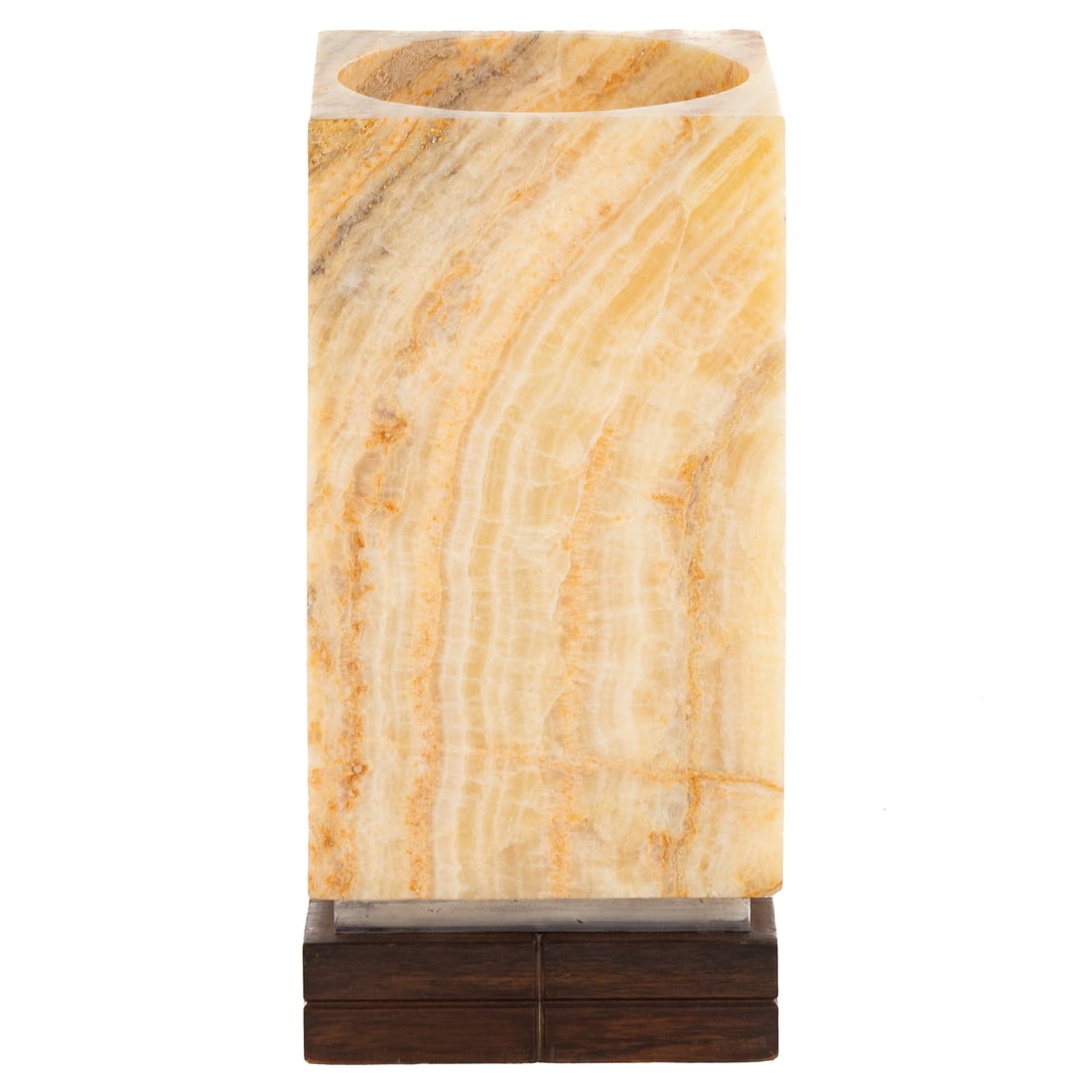 A Large Alabaster Recntagular Table Lamp (1 of 3)