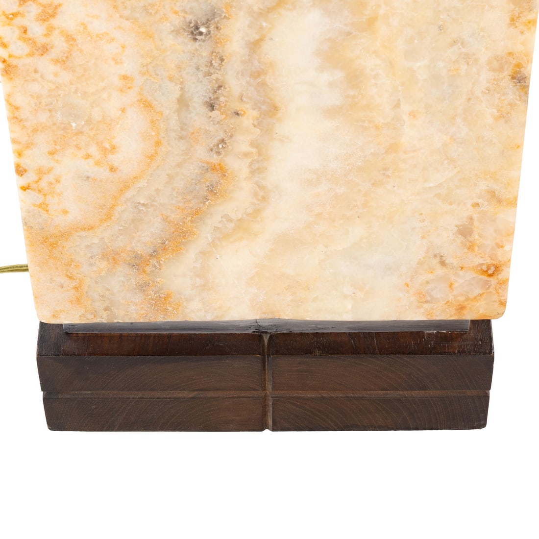 A Large Alabaster Recntagular Table Lamp - 2