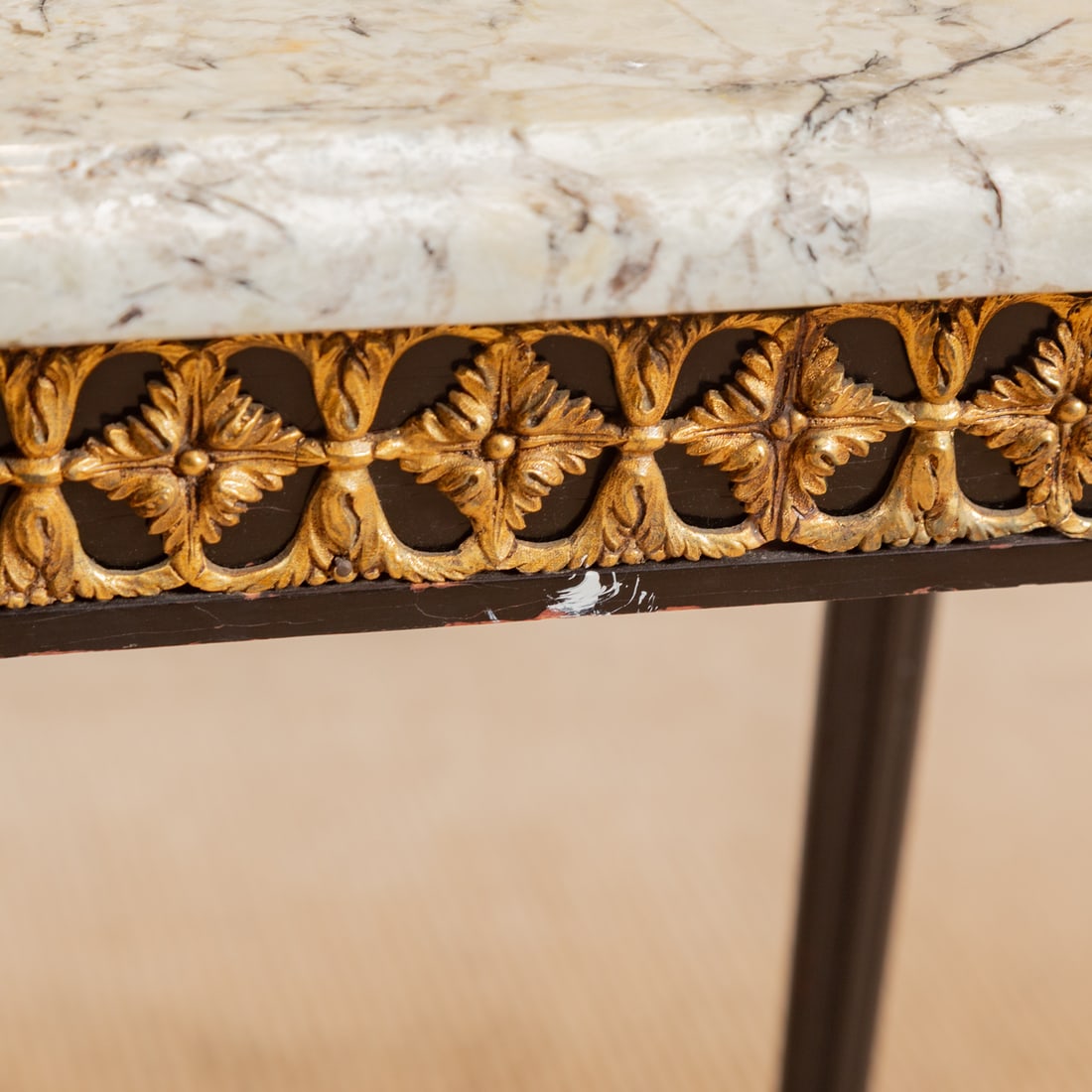 Louis XVI Style Marble Top Console Table - 4