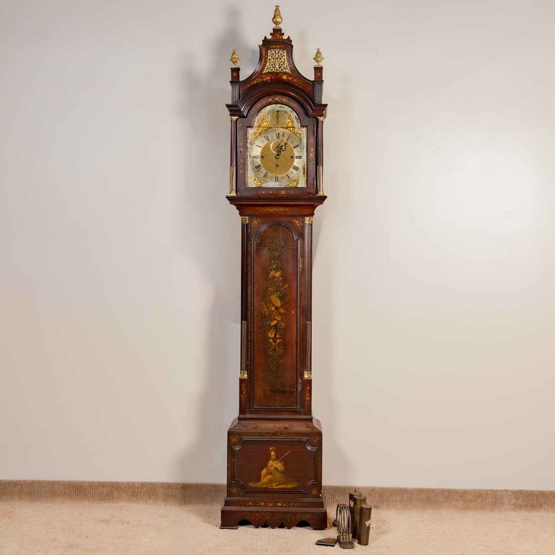 George III Style Painted Tall Case Clock (1 of 15)