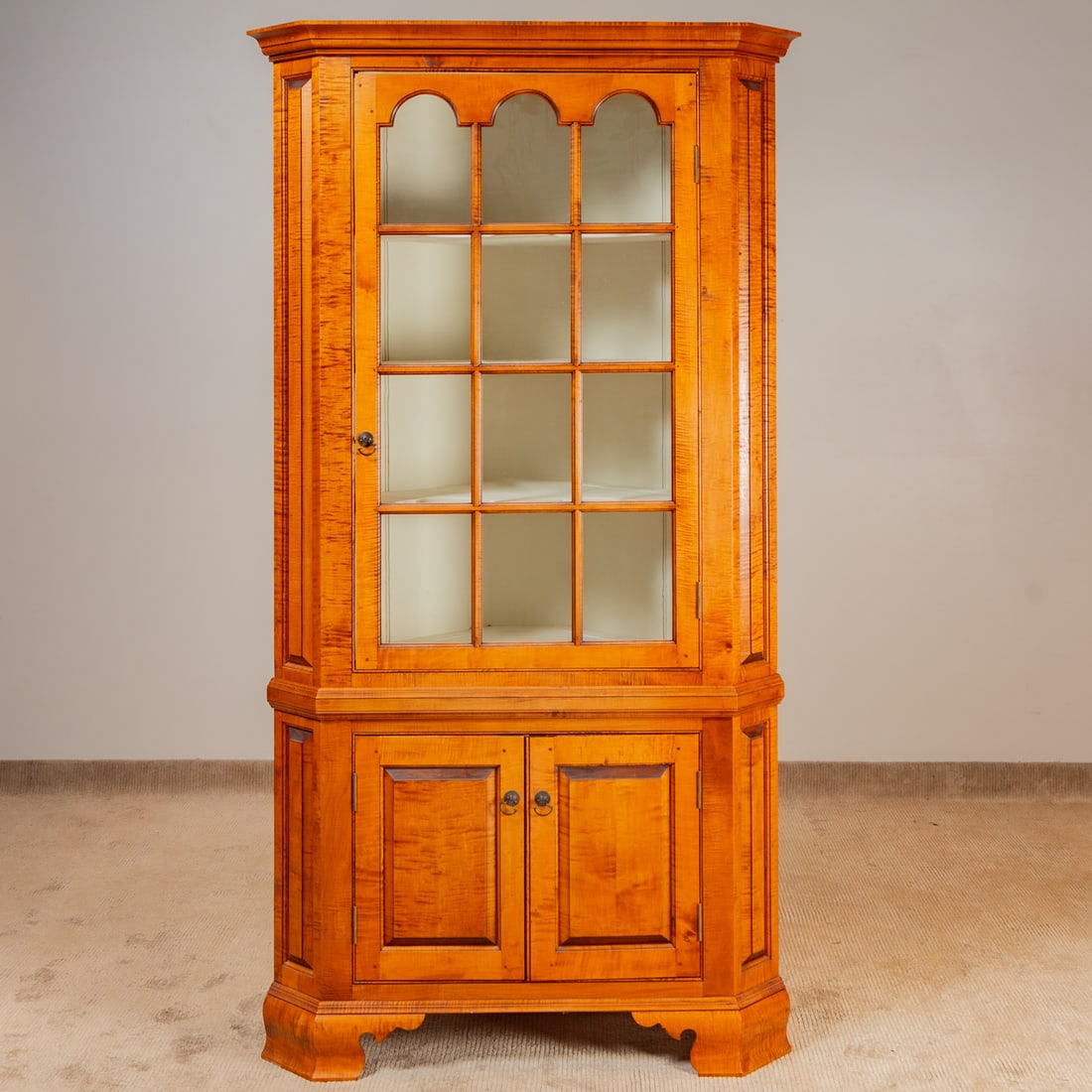 D.R. Dimes Tiger Maple Corner Cabinet (1 of 7)