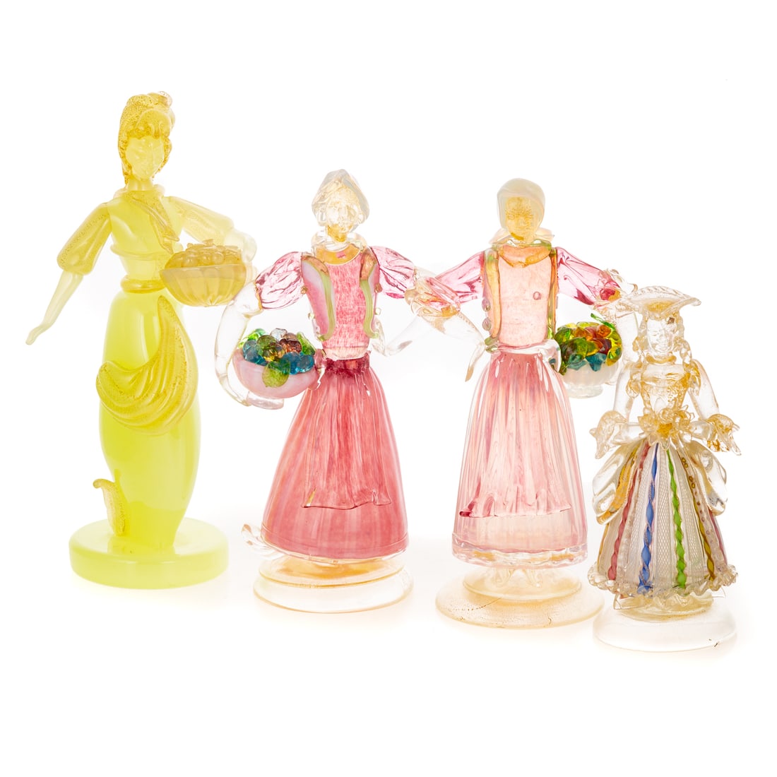 Four Venetian Avventurina Glass Figurines (1 of 6)