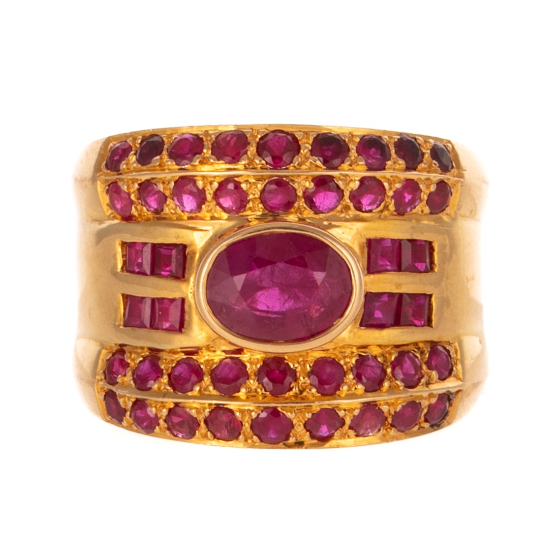 A Wide Fine Ruby Band in 22K (1 of 4)