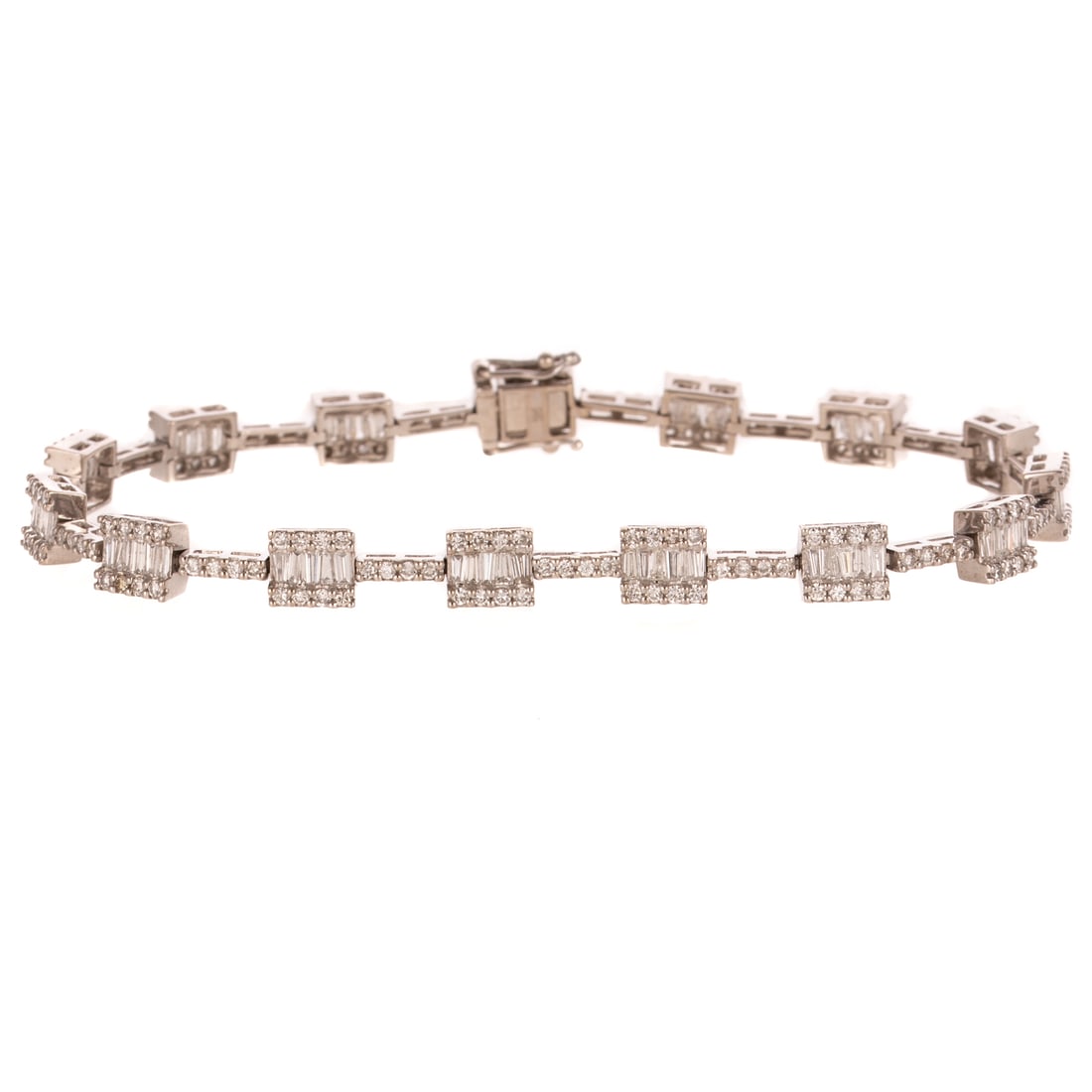 A Modern Baguette Diamond Bracelet in 14K (1 of 4)