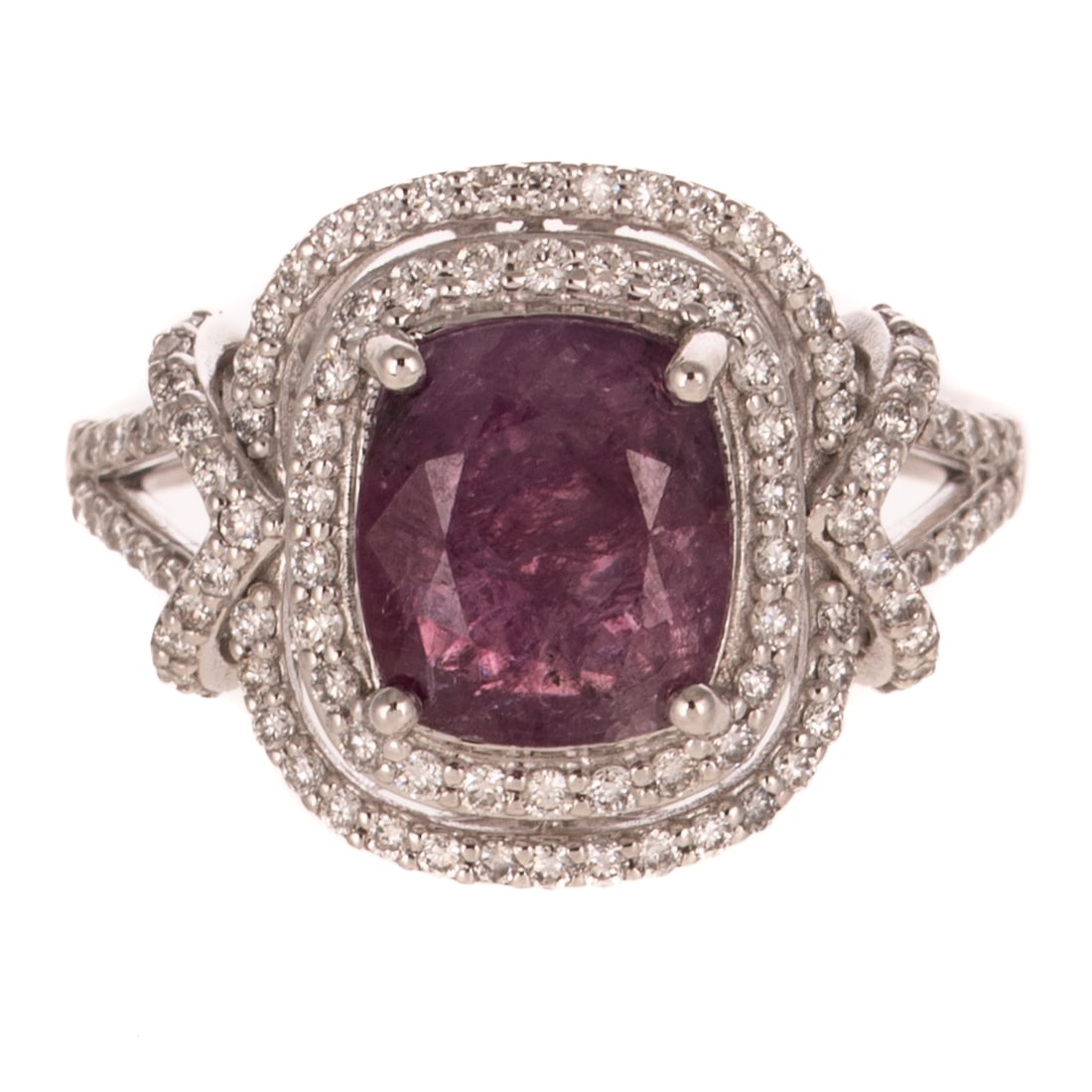 A 2.90 cts Unheated Kashmir Sapphire Ring in Platinum (1 of 7)