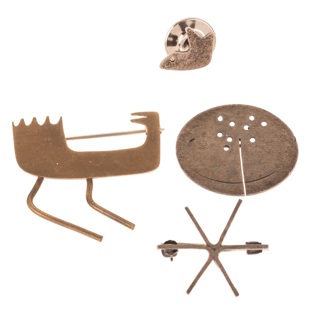 A Trio of Betty Cooke Pins & Tie Tack in Sterling Silver (1 of 3)