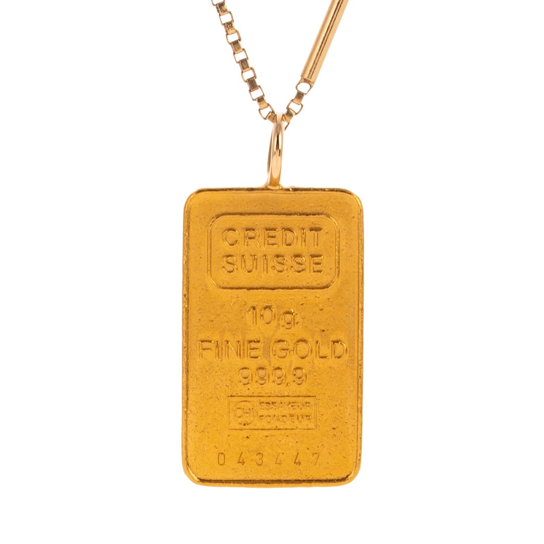 A 10g Credit Suisse Ingot on 14K Chain (1 of 4)