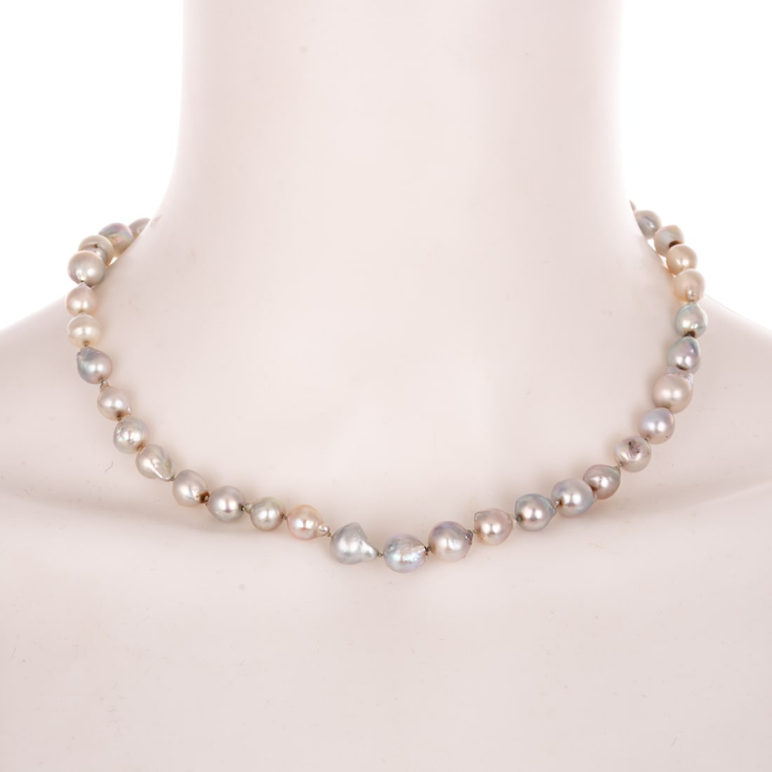 A Strand of Baroque Silver Pearls & Earrings (1 of 7)