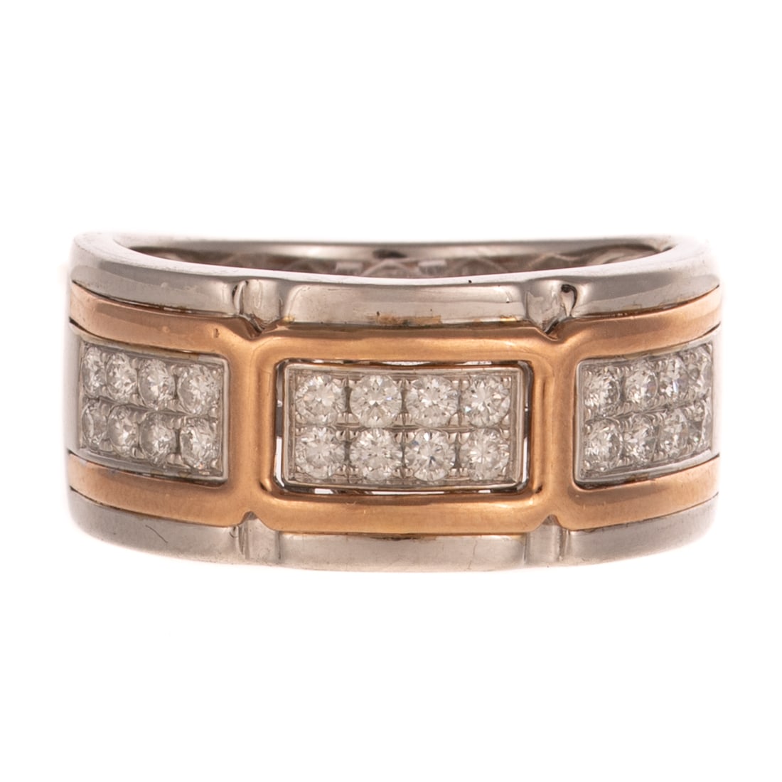 A Bi-Colored Diamond Band in 14K (1 of 4)