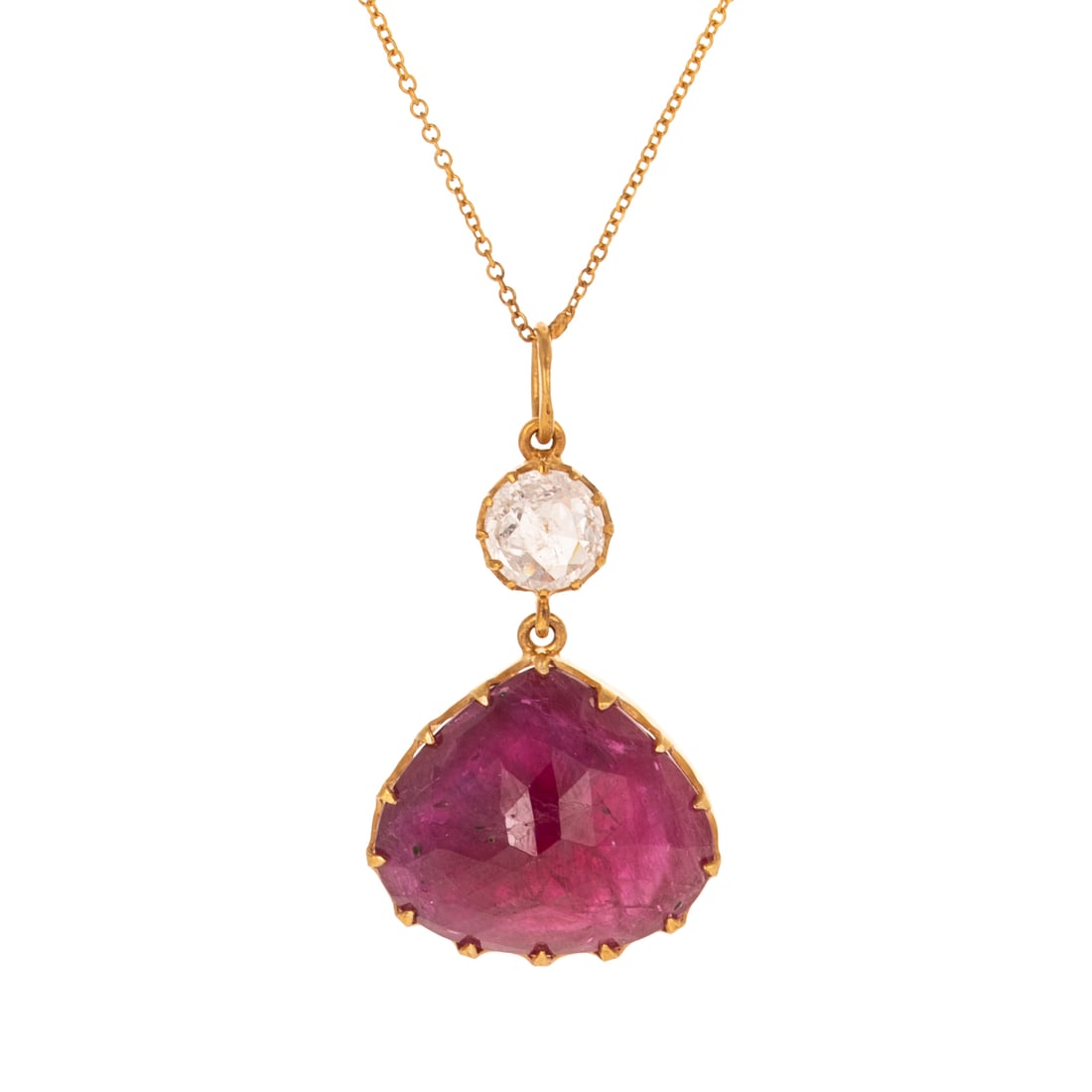 A Diamond & Ruby Pendant in 14K (1 of 5)