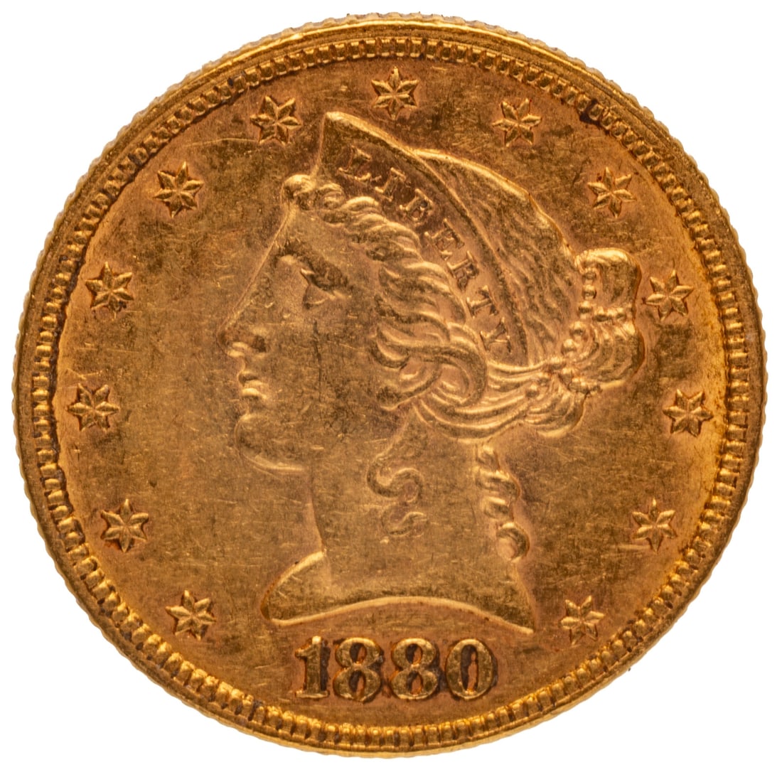 1880 $5 Liberty Gold Half Eagle AU (1 of 3)