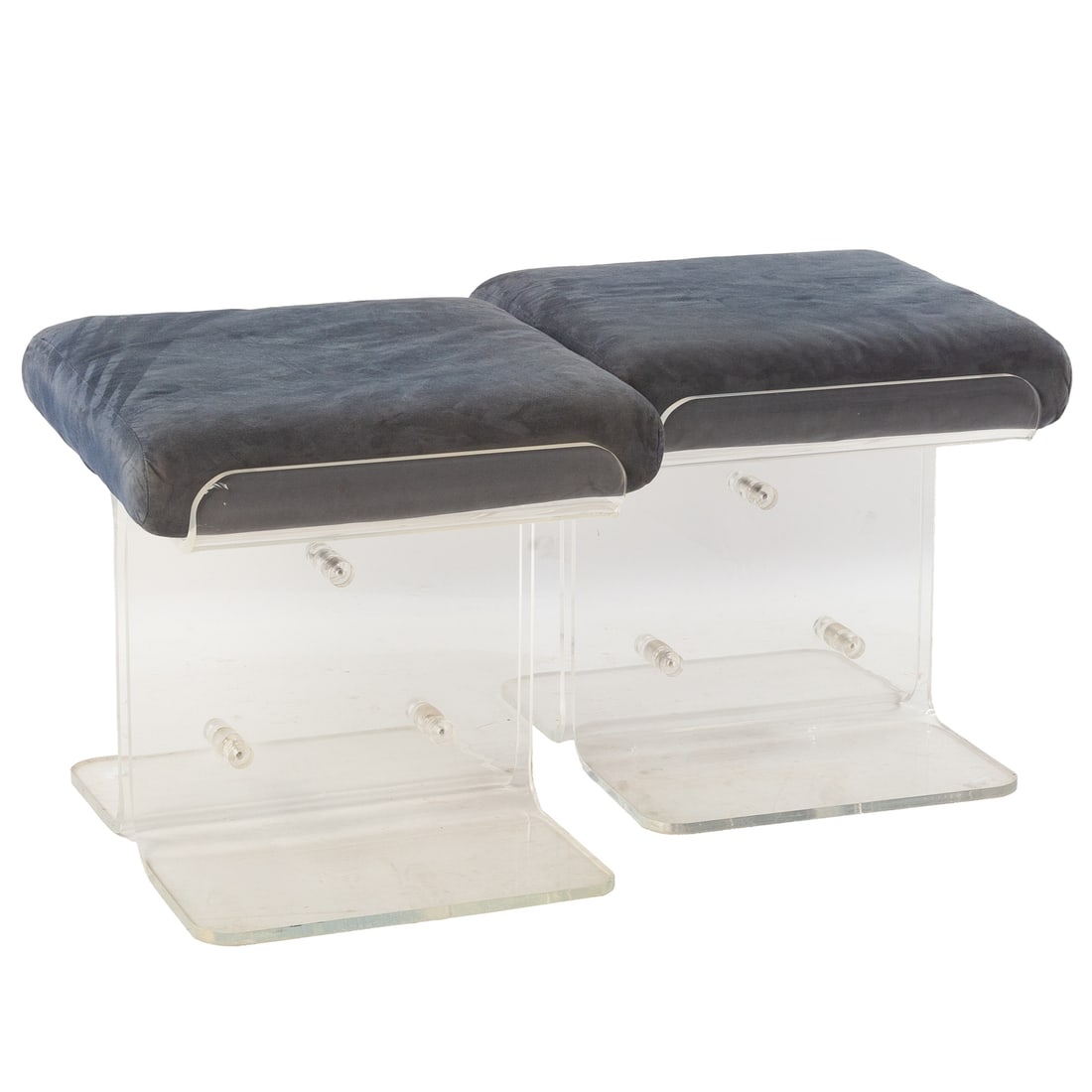 A Pair of Contemporary Lucite Molded Stools (1 of 3)
