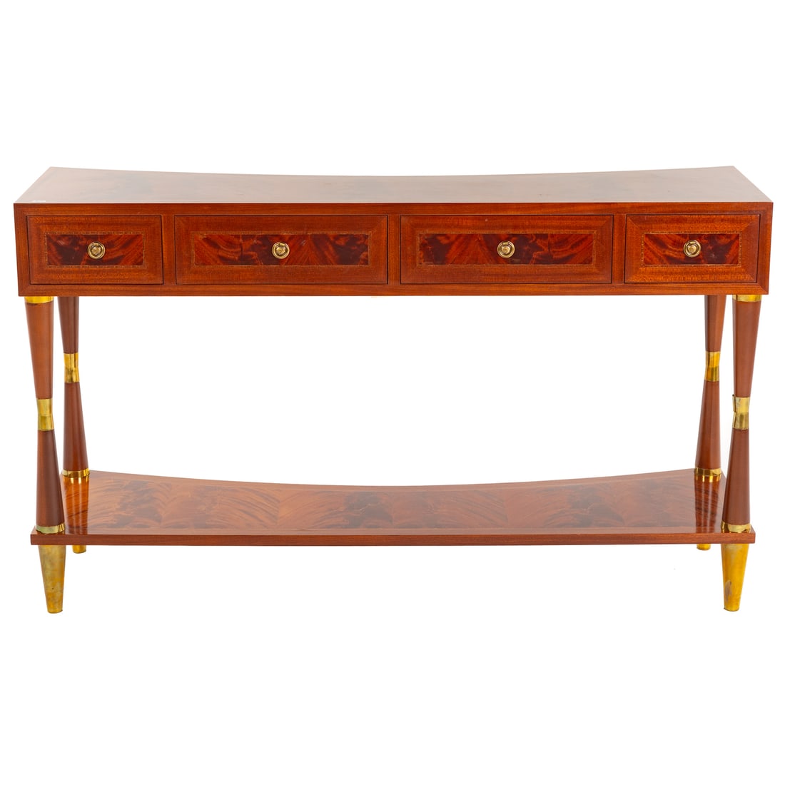 Custom Flame Mahogany Sofa Table (1 of 6)