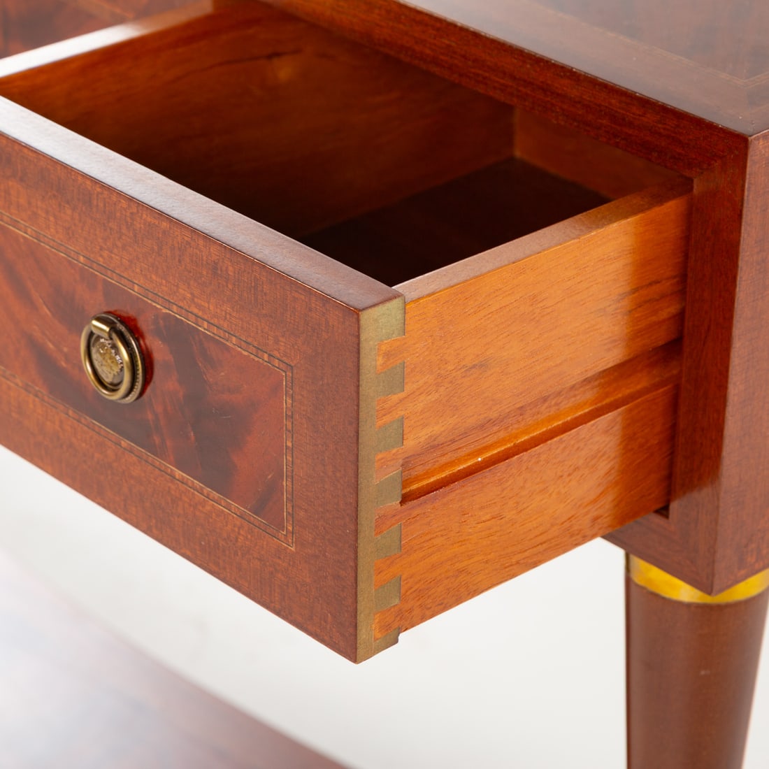 Custom Flame Mahogany Sofa Table - 2