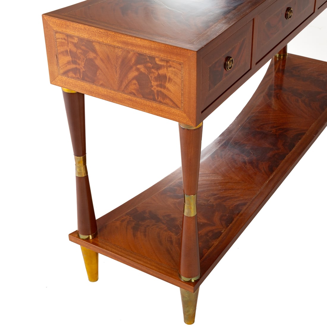 Custom Flame Mahogany Sofa Table - 3