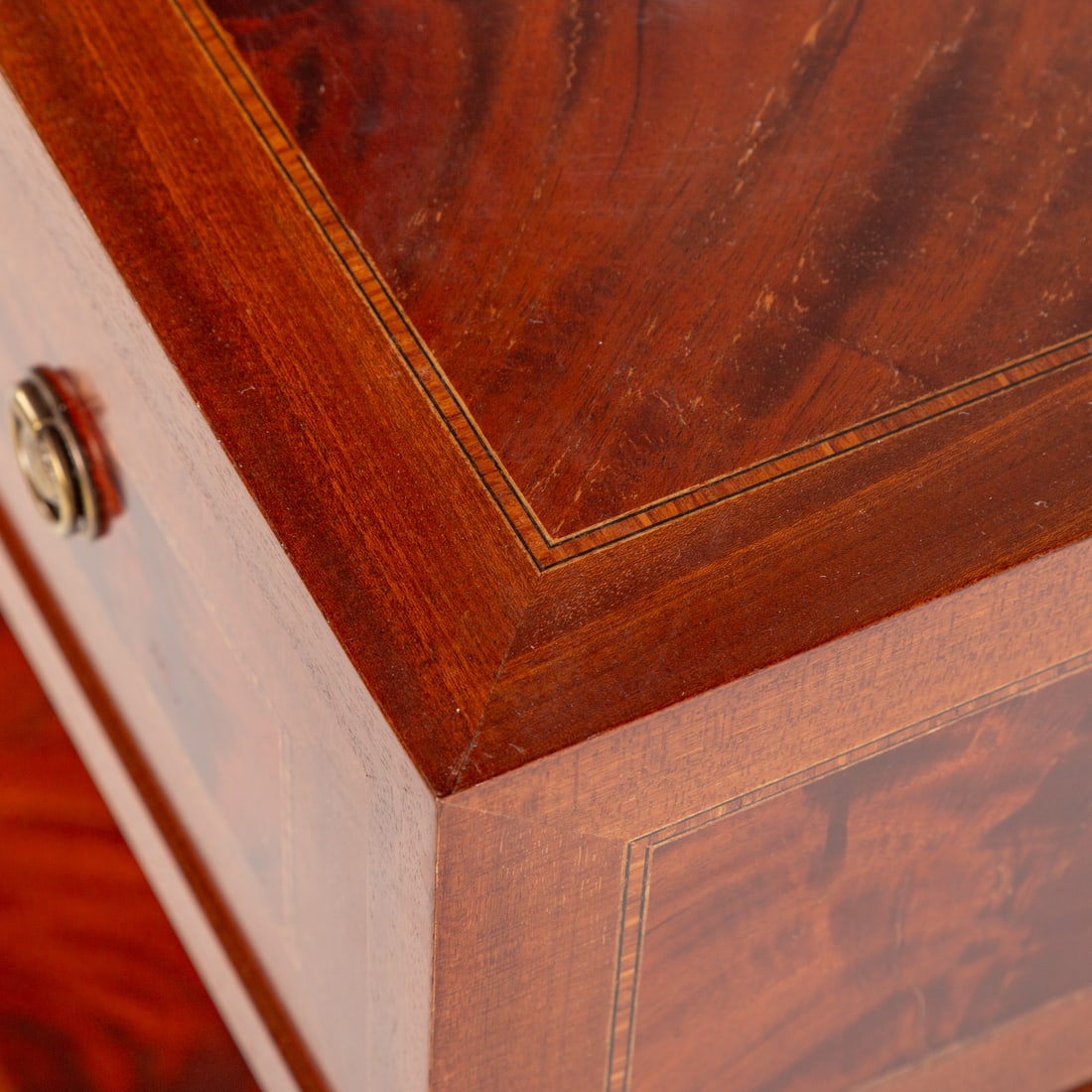 Custom Flame Mahogany Sofa Table - 4