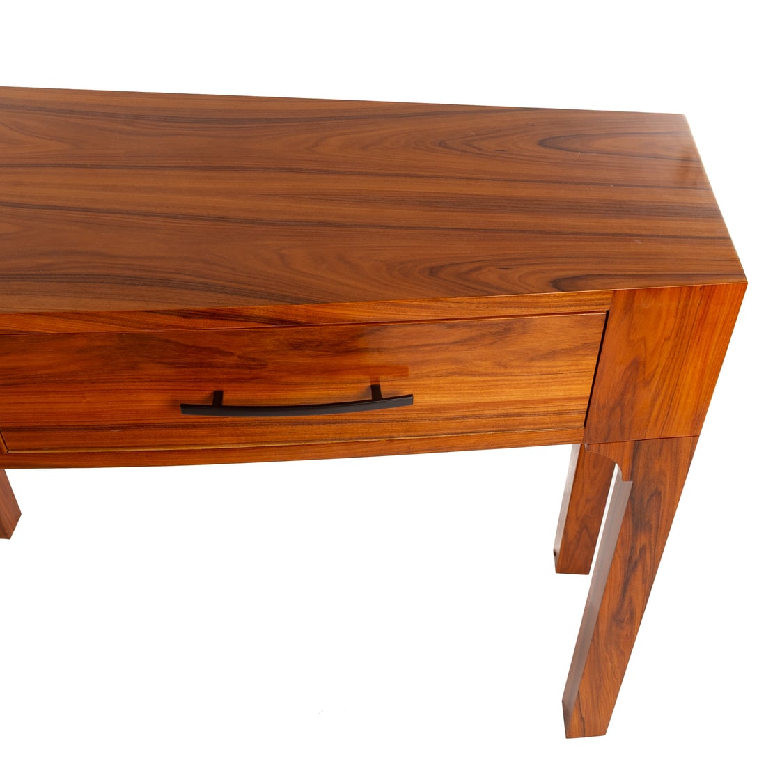 Custom Walnut Three Drawer Console Table - 2