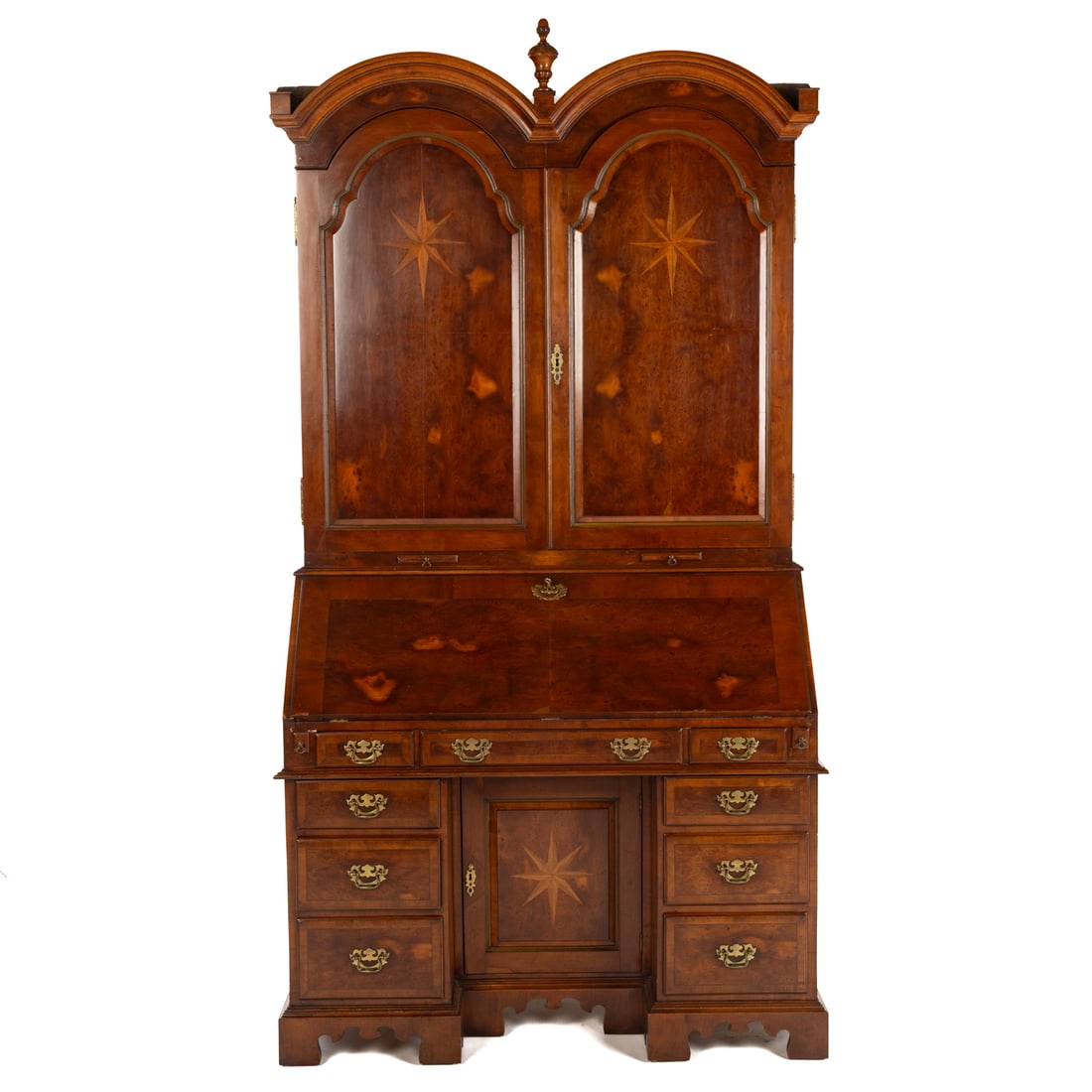 Chippendale Style Blind Door Inlaid Secretary Desk (1 of 6)