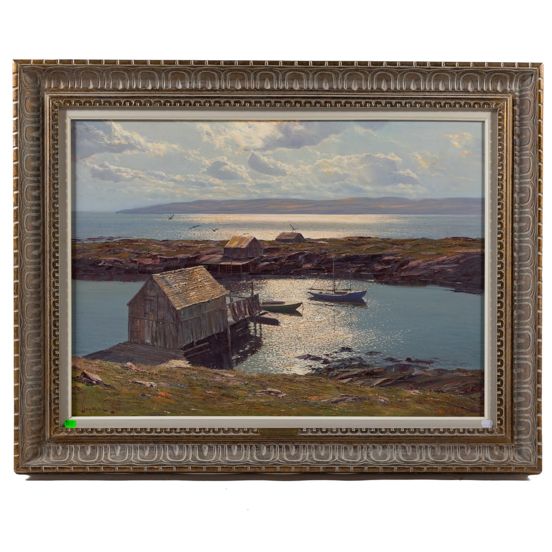 Leonard C. Lane. Cabins by the Water, oil (1 of 5)