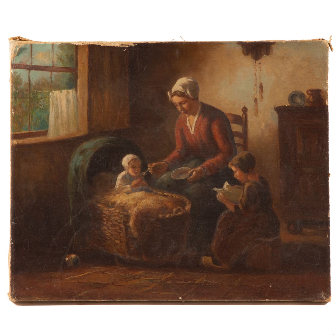 Cornelius Wouter Bouter. Feeding the Baby, oil (1 of 4)