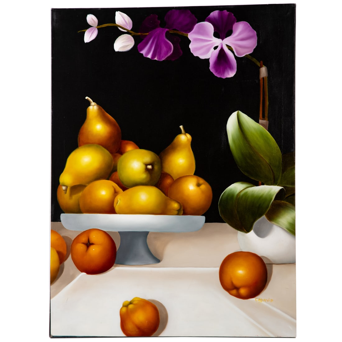 Carlos Cadavid. "Still Life with Flower," oil (1 of 4)