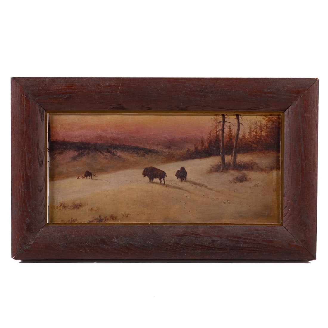 Attrib. to Frederick Verner. Roaming Buffalo, oil (1 of 3)