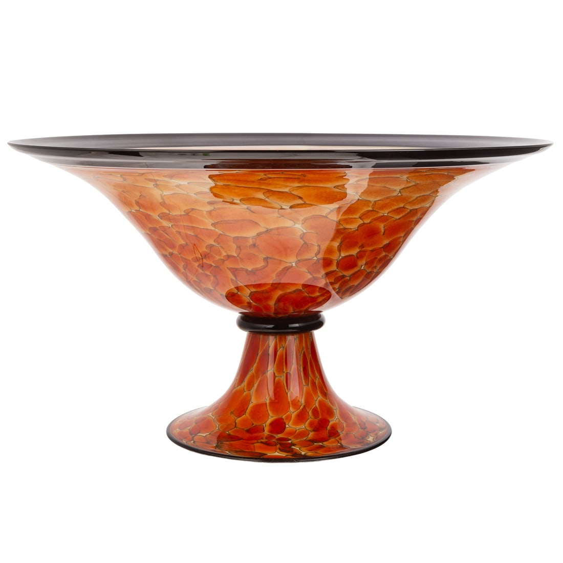 A Cohn-Stone Studios "Athena" Art Glass Pedestal Bowl (1 of 3)
