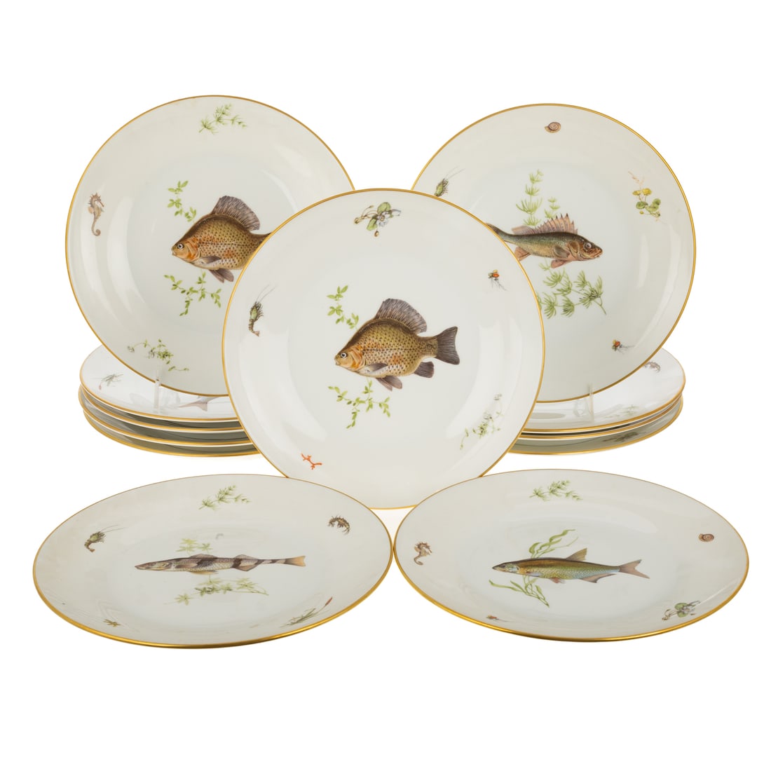 12 Richard Ginori "Quenelle" Fish Plates (1 of 5)